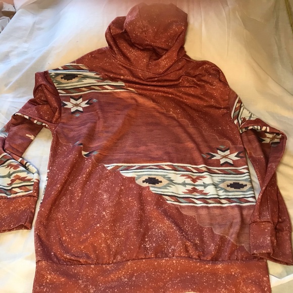 Aztec-Inspired Rust Hoodie - Picture 10 of 10